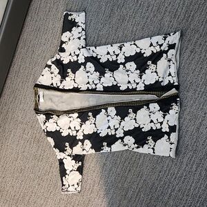 Falconeri Floral Short Sleeve Open Front Cardigan